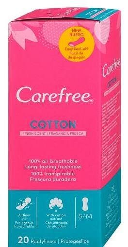 Carefree - Cotton Fresh, ежедневни превръзки, 20 броя