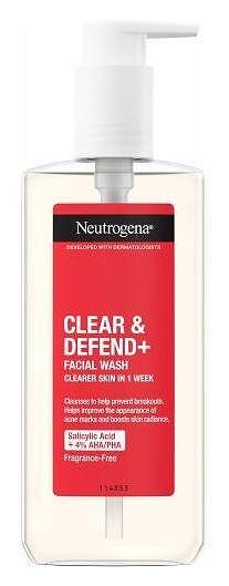 Neutrogena Clear&Defend+, измивен гел за лице, 200мл.