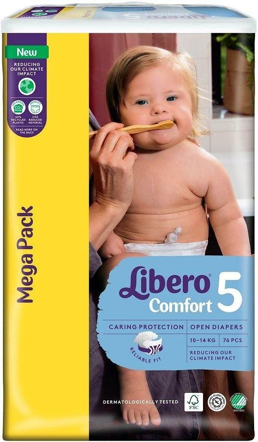 Libero бебешки пелени Comfort - Mega, размер 5, 10-14 kg, 76 броя