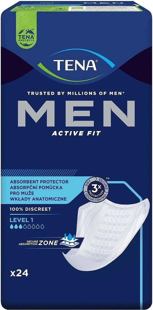Абсорбиращи подложки за мъже Tena Men, ниво 1- 3 капки/24 бр.