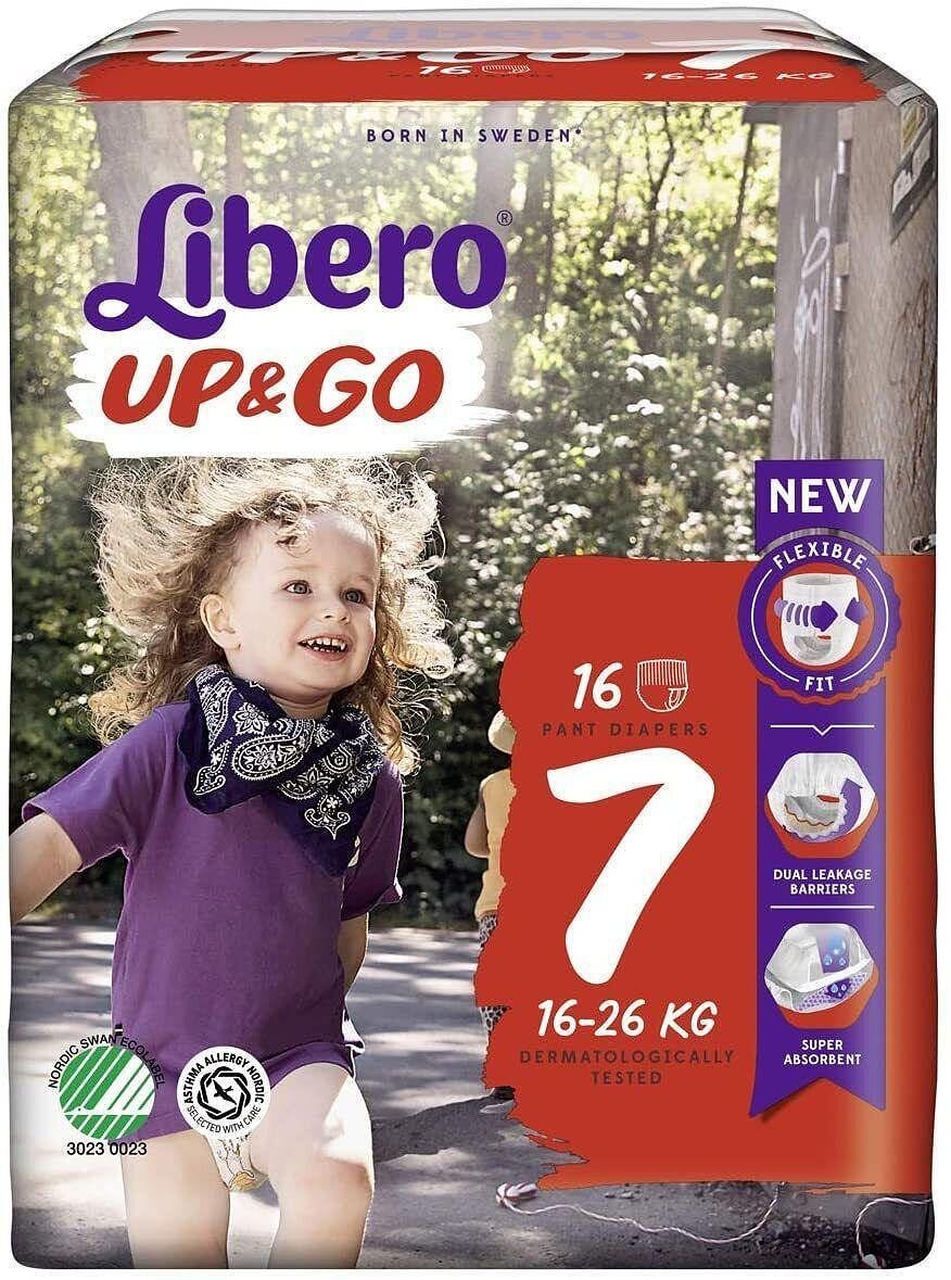 Бебешки пелени гащи Libero - Up&Go 7, 16 броя