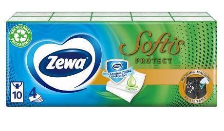 Носни кърпички Zewa Softis Protect, 4 пласта, 10 пакета