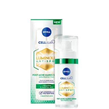 Nivea Cellular Luminous Post-acne marks, Серум за лице против пигментни петна от акне 3в1, 30 мл