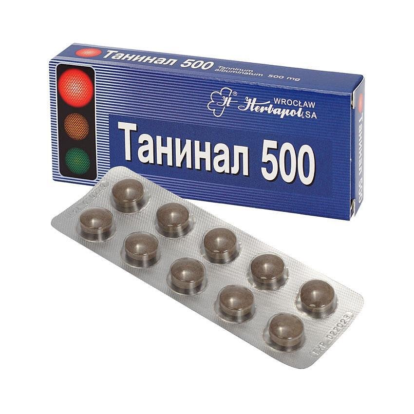 Танинал при диария, 500 мг. х 20 таблетки