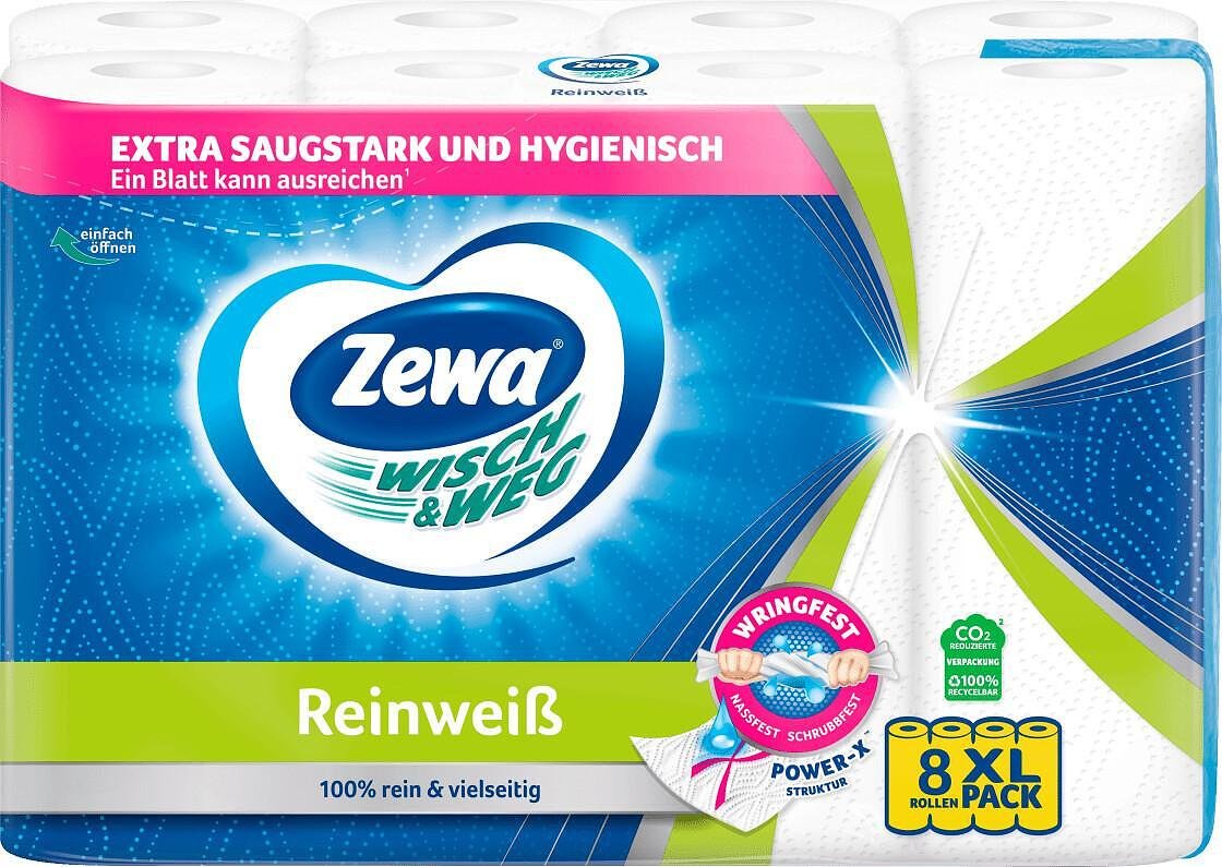 Zewa , кухненска ролка White W&W 8бр.