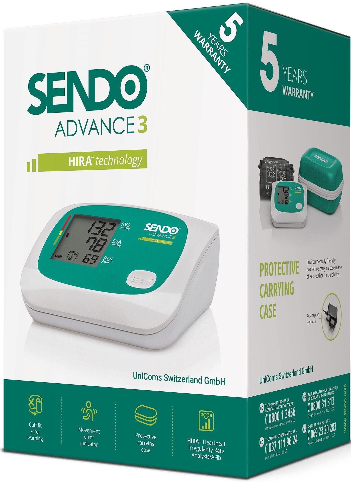 Sendo Advance 3, Апарат за измерване на кръвно налягане и пулс на бицепса