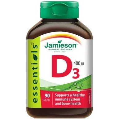 Витамин D3 от Jamieson, 400 IU / 90 таблетки.
