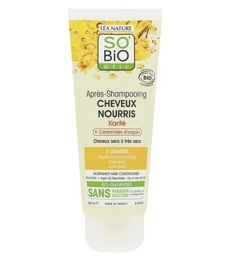 So'Bio, балсам за коса с масла от карите и арган, 200 мл.