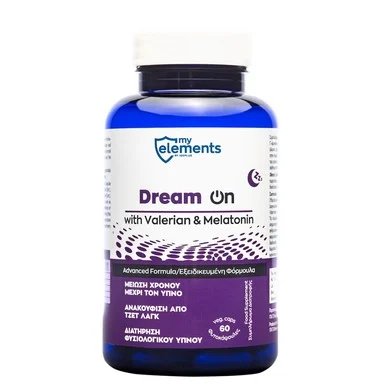 Dream On, с валериана и мелатонин при безсъние, 60 капсули от My Elements