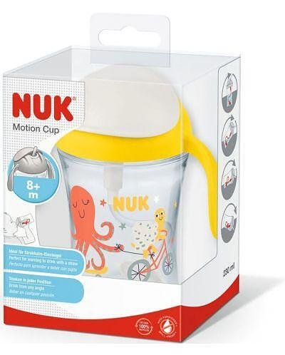 NUK Motion cup, чаша със сламка, 8+ месеца, 230 мл