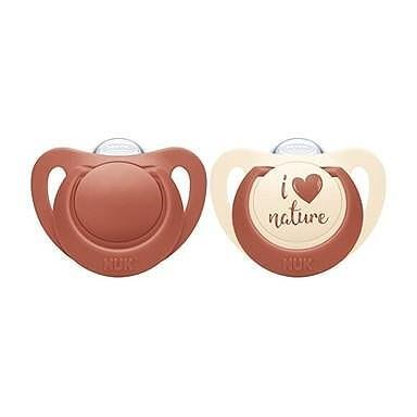 NUK for Nature, Силиконова залъгалка, 0-6 месеца, 2 бр