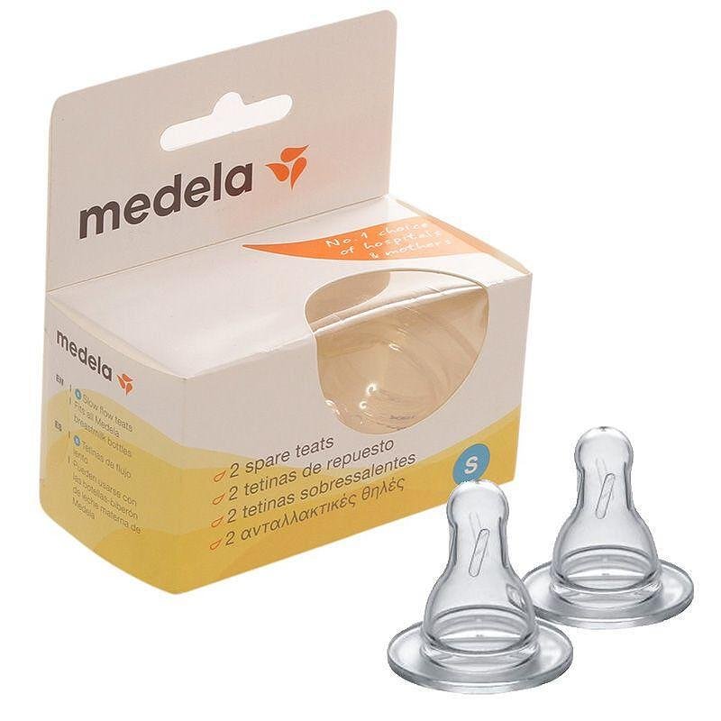 Medela, Силиконов биберон, 0-3 месеца размер S, 2 броя