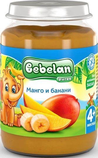 Bebelan, Манго с Банани - плодов десерт 4+м. 190г