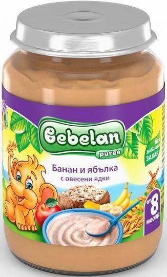 Bebelan, Безмл.каша Банан и Ябълки с Ов.ядки 8+м. 190г