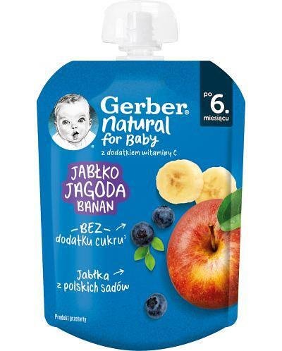 Пауч Яб, Боровинка и Банан, 6+м. Gerber 80г