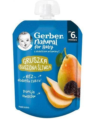 Пауч Круша и суш.Сливи, 6+м. Gerber 80г