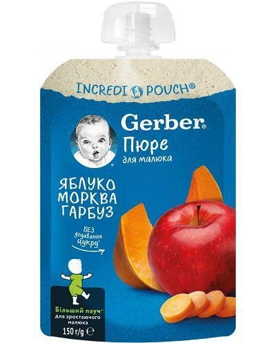 Пауч Яб, Морков и Тиква, 6+м, Gerber 150г