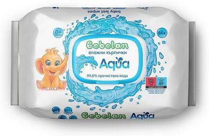 Bebelan, влажни кърпи малки ВОДНА 99.6% Aqua 24бр с Капак