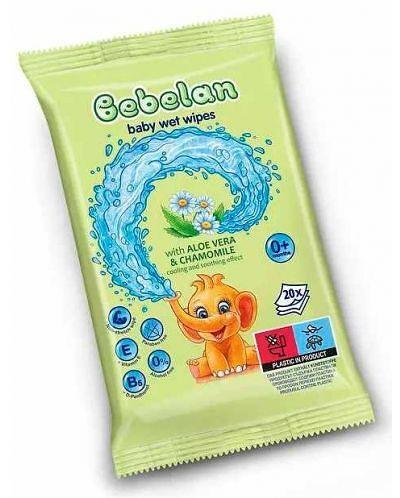 Bebelan, влажни кърпи Зелени Алое+Лайка пакет 20 бр