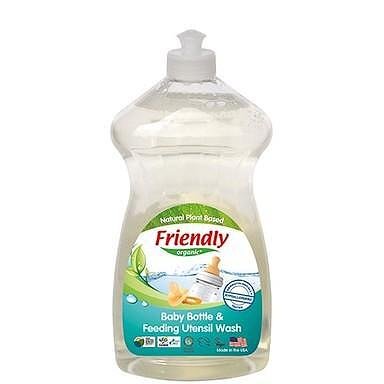 Friendly Organic, Препарат за ръчно измиване на бебешки шишета и съдове, 739 мл