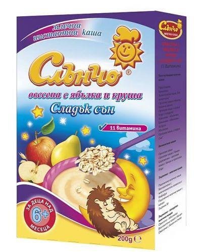 Слънчо, Сладък Сън, млечна каша Овес, Ябълки и Круши 6+м, 200г
