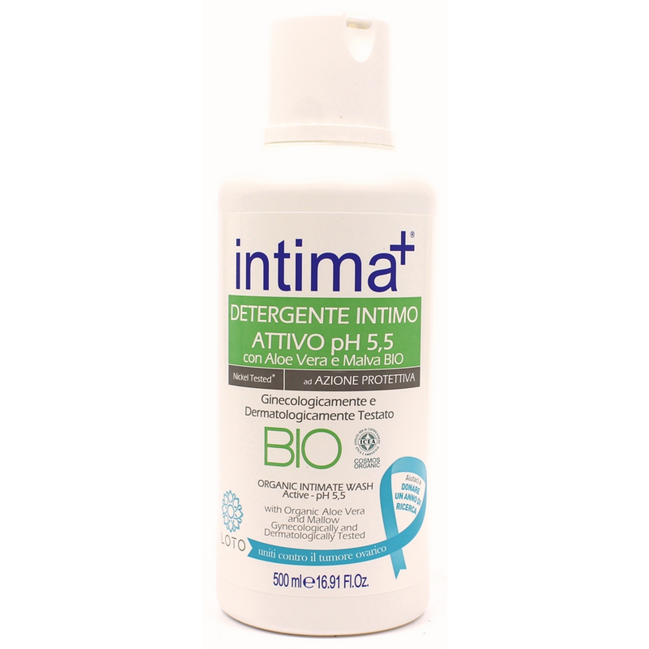 INTIMA+ интимен измивен гел – Active pH 5,5 – с алое вера и органична слез – тестван за никел – COSMOS ORGANIC