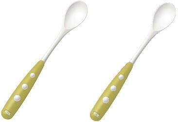 NUK, Пластмасови лъжички, 6+ месеца, 2 броя, зелени