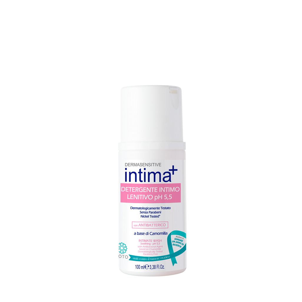 INTIMA+ интимен измивен гел Soothing – pH 5,5 (розов) – с антибактериален агент на основата на лайка – дерматологично тестван – без парабени – мини размер