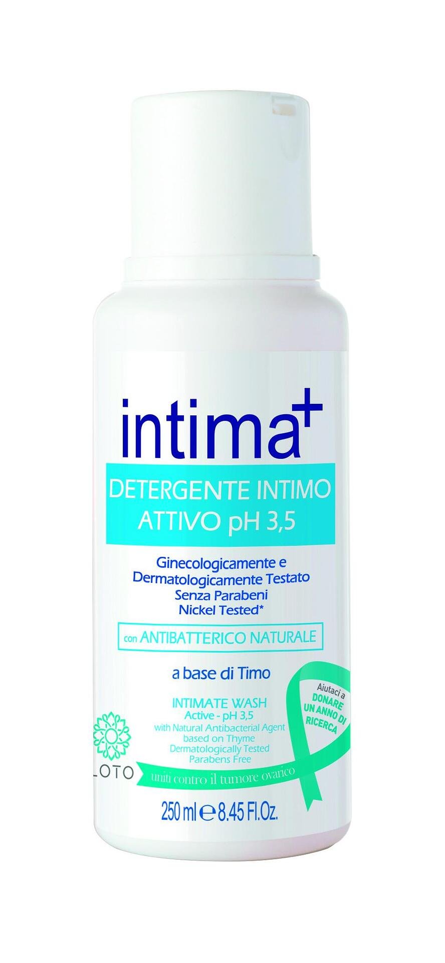 INTIMA+ измивен гел за интимна хигиена Active pH 3,5 с антибактериален агент – на основата на мащерка – дерматологично тестван – без парабени