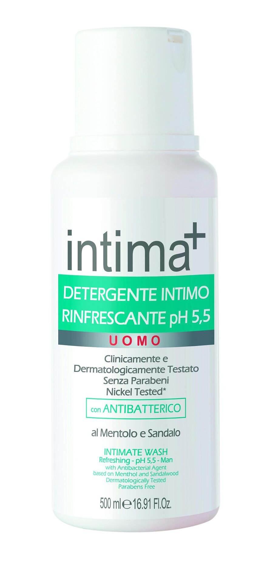 INTIMA+ Освежаващ интимен гел за мъже – с ментол и сандалово дърво, без парабени