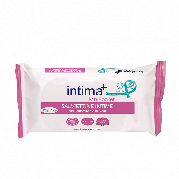 INTIMA+ Мокри кърпички за интимна хигиена – 15 бр., без парабени