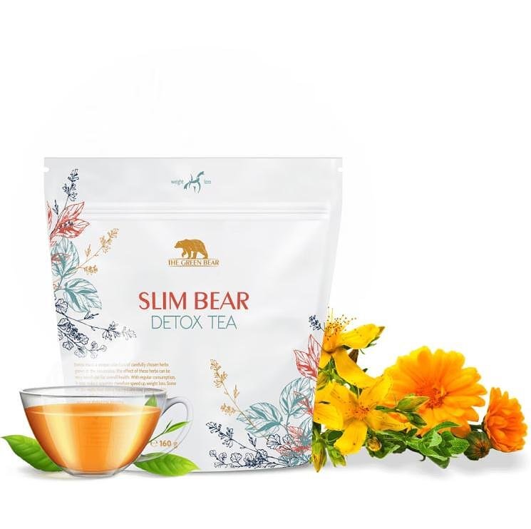 Slim Bear, Чай за отслабване и детокс, 160 г от The Green Bear
