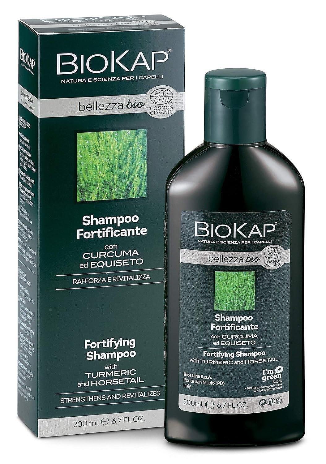 Подсилващ шампоан с куркума и хвощ - био, BioKap, 200 мл