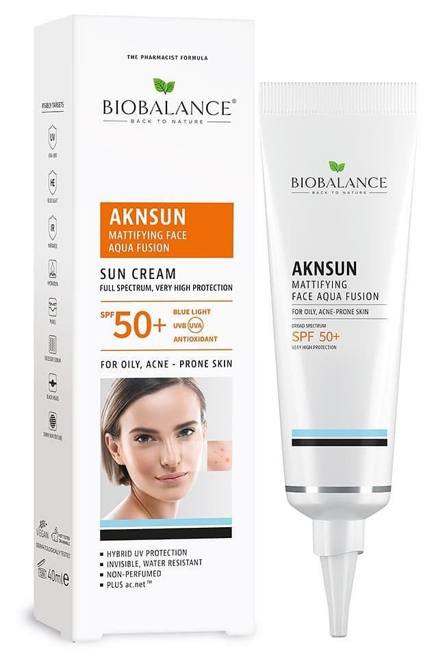 BIOBALANCE AKNSUN СЛЪНЦЕЗАЩ.КРЕМ МАТИРАЩ,ЗА ПРОБЛЕМНА КОЖА, SPF 50, 40 МЛ