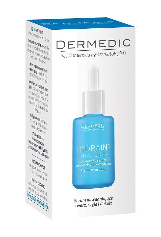 Dermedic HYDRAIN3 HIALURO ХИДРАТИРАЩ СЕРУМ ЗА ЛИЦЕ, ШИЯ И ДЕКОЛТЕ, 30 МЛ