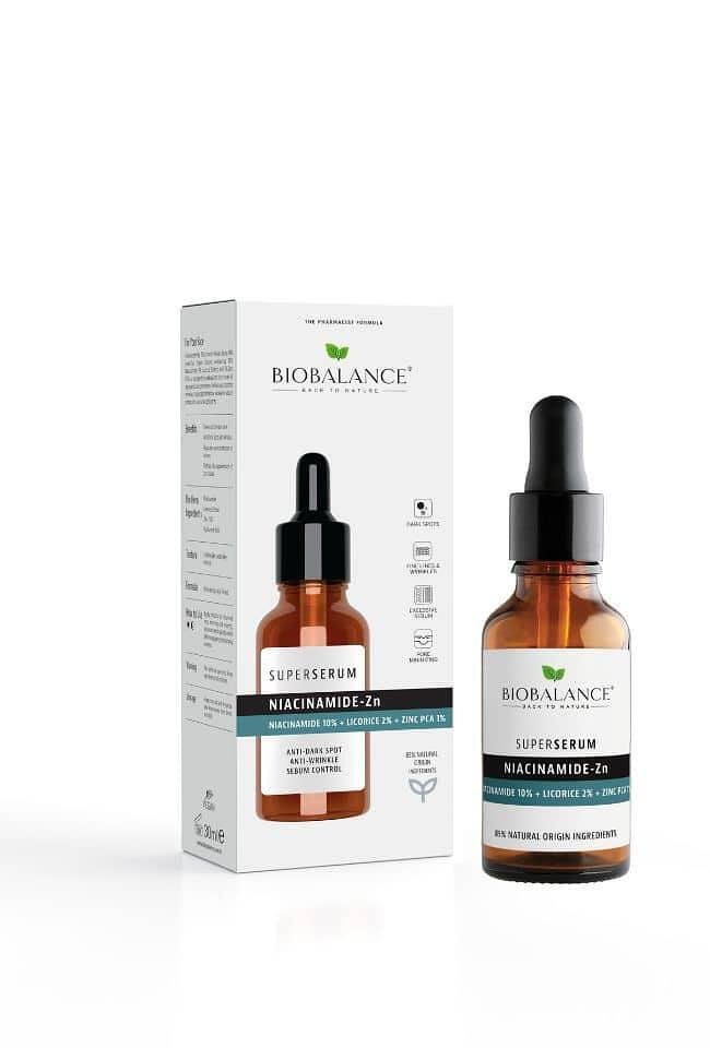 BIOBALANCE СУПЕР СЕРУМ NIACINAMIDE -Zn NIACINAMIDE 10% + LICORICE 2% + ZINC PCA 1%, 30 МЛ